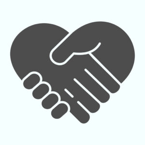 Handshaking forming a heart 
