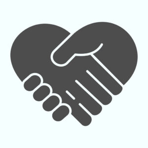 Handshaking forming a heart