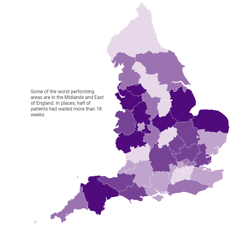 Hospital Waiting Times Over 18 Weeks UK