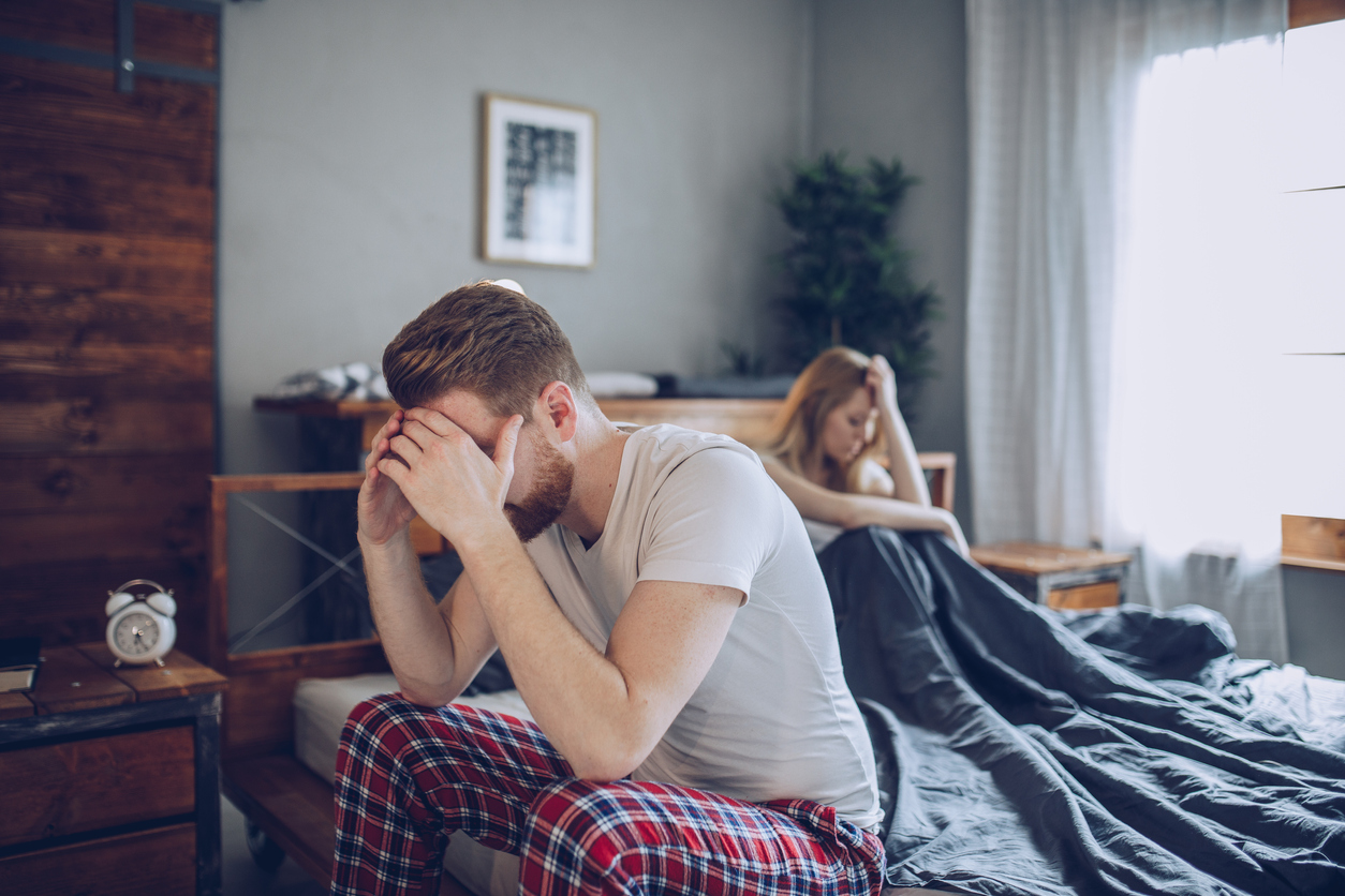 Cocaine and Sex Drive - an image of a couple appearing to have problems in bed