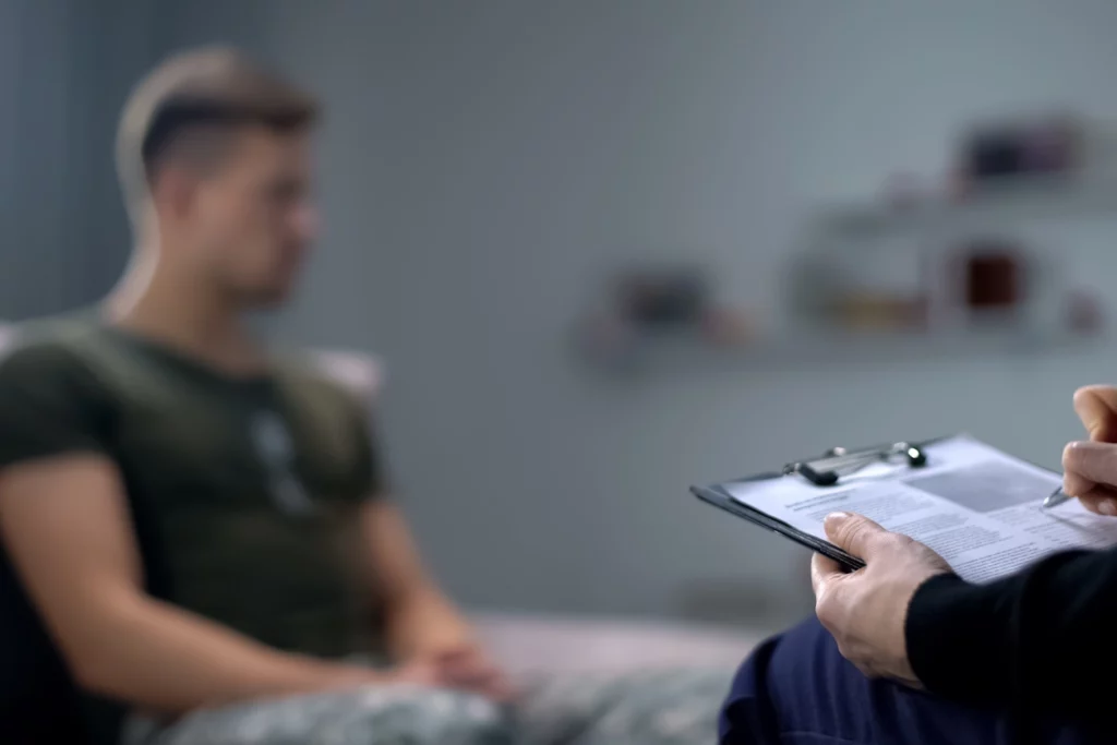 A man receiving support for cocaine-induced psychosis